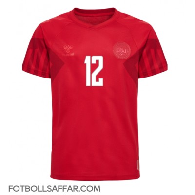 Danmark Kasper Dolberg #12 Hemmatröja VM 2022 Kortärmad
